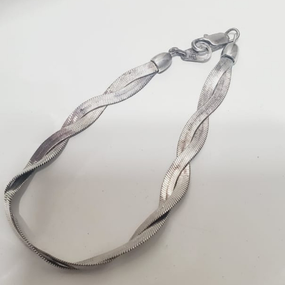 Silver Double Twist Necklace. Marked 14KGP 🌴 - Picture 6 of 6